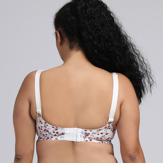 Freedombeauty | 2021 New Ultra-Thin Fine Cotton Boutique Wide Shoulder with Steel Ring plus Size Bra European and American Printed Underwear