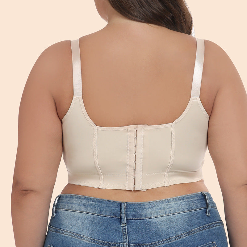 Freedombeauty | European and American Underwear Glossy Big Chest Small Multi-Breasted Adjustable Push up plus Size Bra Bcdefg