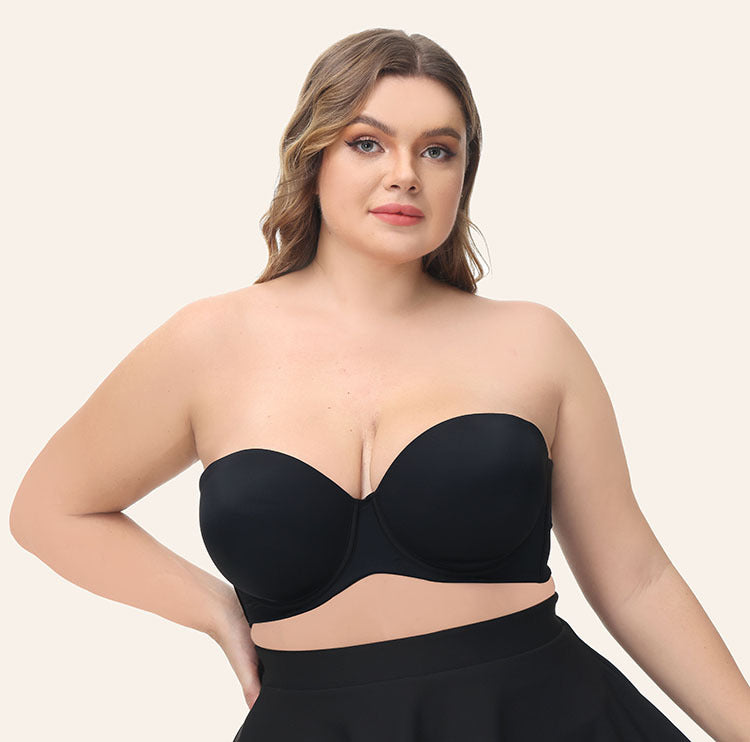 Freedombeauty | Silicone-Free Thin Cup European and American plus Size Non-Slip Bra Tube Top Underwear Wedding Bra Versatile Bcdefg