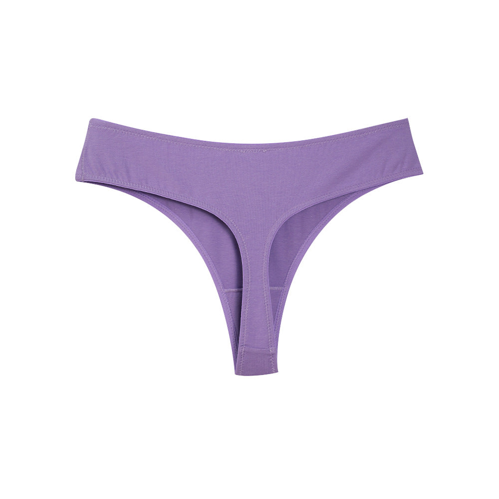 Freedombeauty | Women's plus Size Underwear Pure Cotton Sexy T-Back Low Waist T-Shaped Panties New Solid Color Briefs