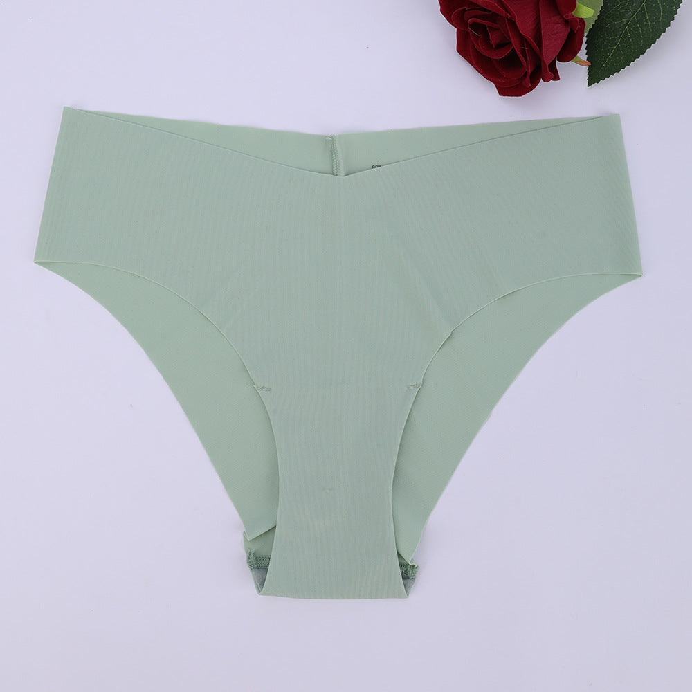 Freedombeauty | European and American New Women's Seamless Panties Low Waist Sexy Shorts Sewing Ice Silk Breathable Briefs Generation Hair