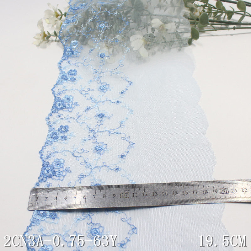 freedombeauty|Two-Color Single-Sided French Small Floral Mesh Embroidery 18cm Clothing Home Textile Lace Trim DIY
