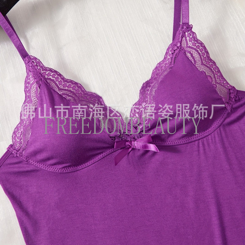 Freedombeauty | Charm Temptation Fashion Pure Desire Style Cute Lace Stitching Sexy Stretch Women's Pajamas Nightdress