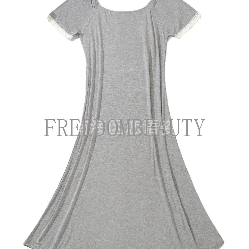 Freedombeauty | Lace Ruffled Short Sleeves Dress Sweet Hot Girl Charm Sexy Pure Desire Wind Waist-Tight Hip Skirt