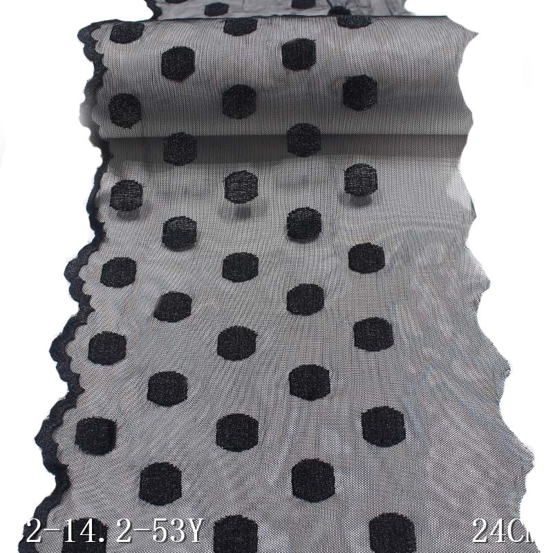 Freedombeauty | Black Mesh Spot Polyester Thread Embroidery Lace Accessories Curtain Clothing Accessories Textile Accessories