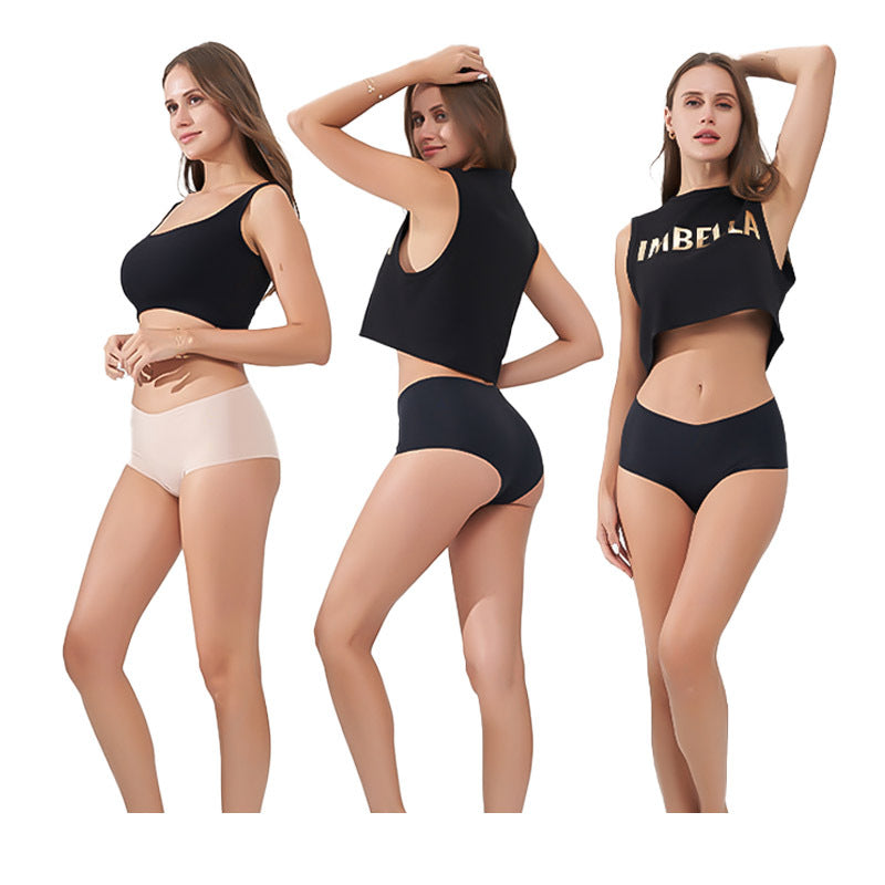 Freedombeauty | New Sewing Women's Underwear Seamless Nude Feel Ice Silk Breathable Briefs Low Waist Sexy T-Back in Stock