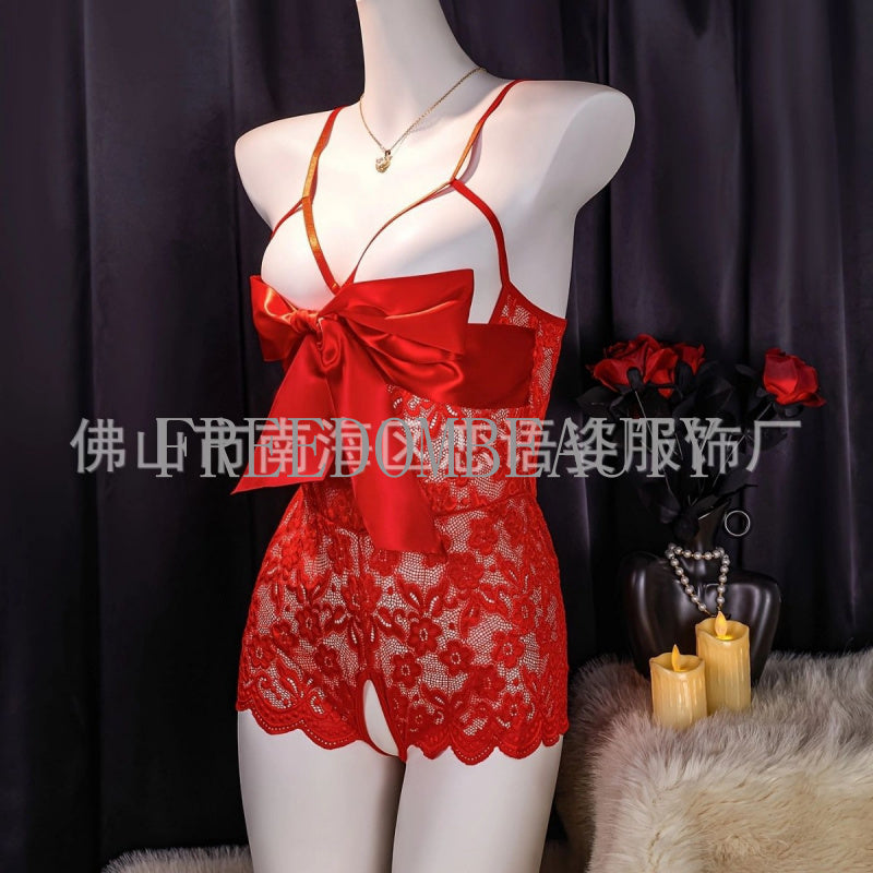 Freedombeauty | Sexy Lingerie Open-End Dew Suit Transparent Temptation Sexy Pure Desire Style Jumpsuit Uniform