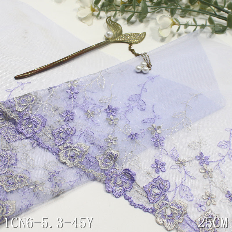 freedombeauty|Two-tone French Style Single-sided Small Flower Mesh Embroidery 19cm Curtain Sofa Cushion Lace Trim DIY Accessories
