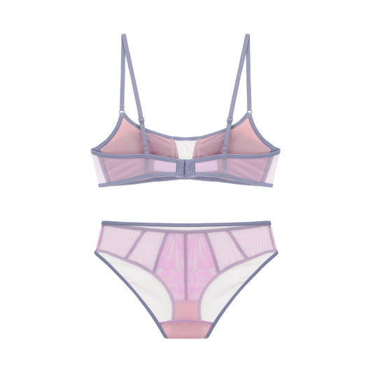 FREEDOMBEAUTY | Summer breathable contrasting mesh girls' underwear thin steel rim with chest pad anti-light comfortable bra wholesale