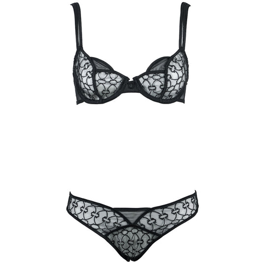 Freedombeauty | FQ2838 FQ2839 FQ1026 black embroidered steel rim thin cup cotton cup bra briefs low waist sexy