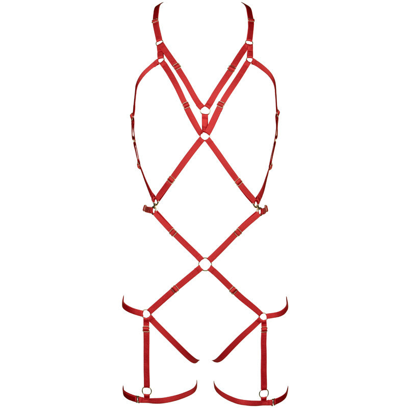 FREEDOMBEAUT | FQ2858 European and American bundled wiring harness rope clothes sexy one-piece open underwear hollow sexy inner strap SM