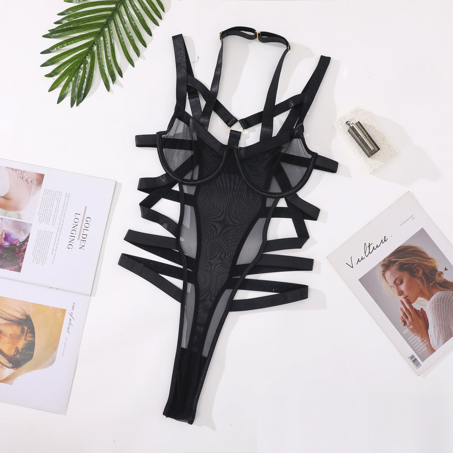 Freedombeauty | New Perspective Mesh Breathable Sexy Temptation Strap Three-point Sex Lingerie onesie