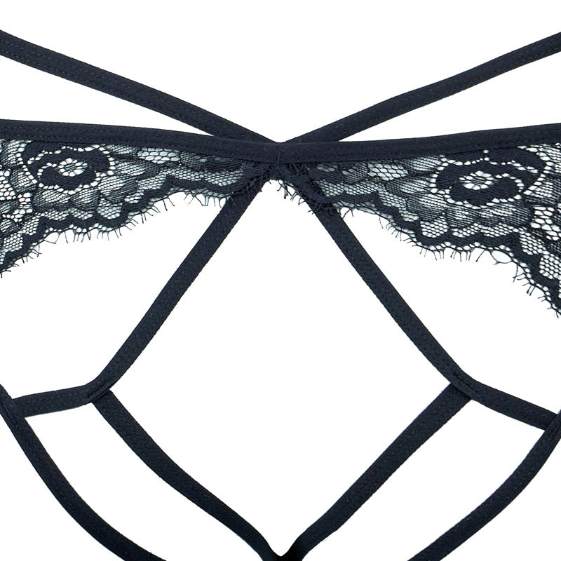 Freedombeauty | FQ2903 Eyelash Elastic Lace Steel Rim Ultra Thin Bra Hips Low Waist briefs Set Sexy European and American Cross-border