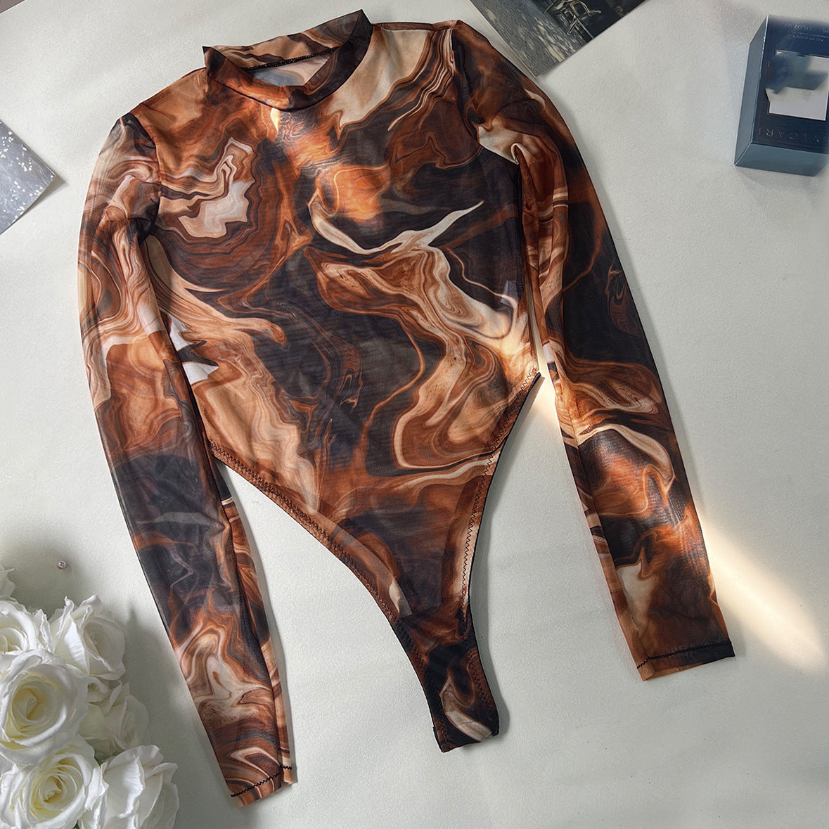 freedombeauty|Tie-dye lingerie onesie tie-dye sexy tight-fitting bodysuit