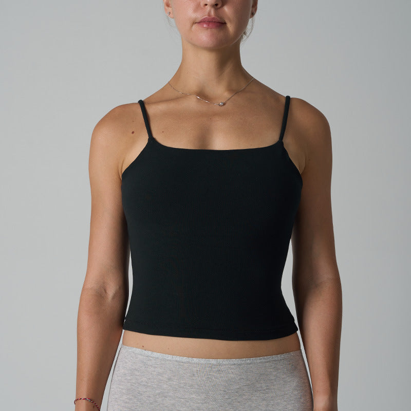 FREEDOMBEAUTY | cotton vest cotton ammonia babes suspender vest without chest pad solid color versatile short inner base women