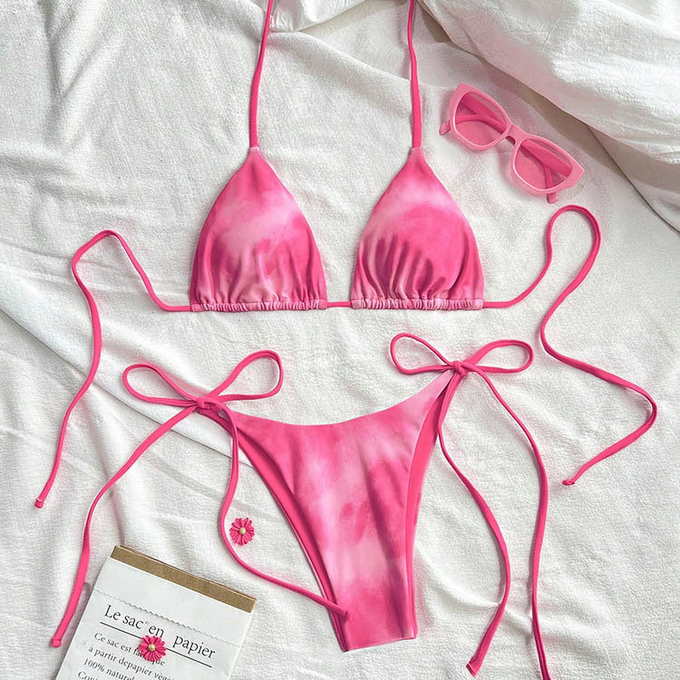 FREEDOMBEAUTY | 2025 new European and American lace-up swimsuit women's fashion sexy beach bikini hot spring swimsuit bikini