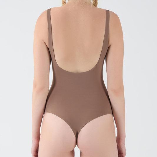 Freedombeauty | ins wind nude halter high elastic shapewear women's breathable sexy tight yoga sleeveless onesie