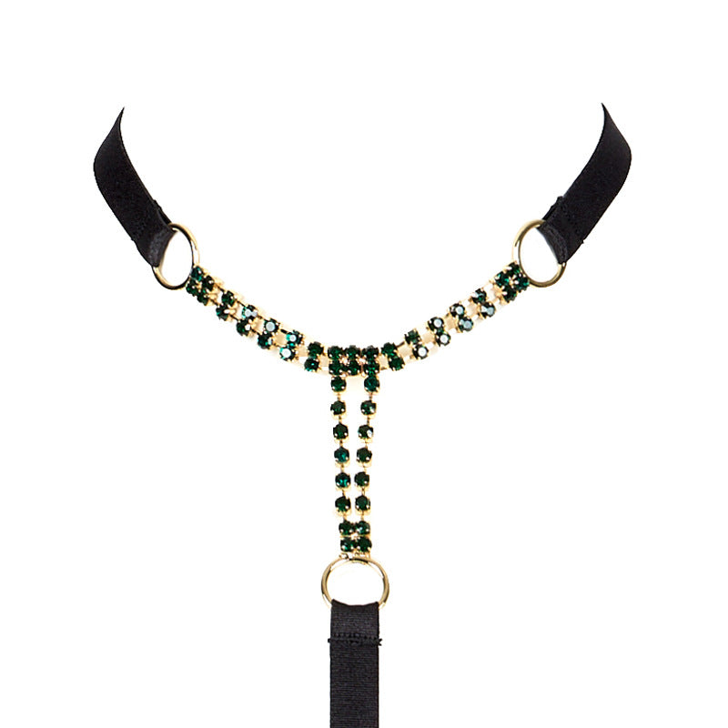 Freedombeauty | FQ2767 Deep V no-take-off onesie lingerie tulle sexy exposed buttocks cross back seduction network