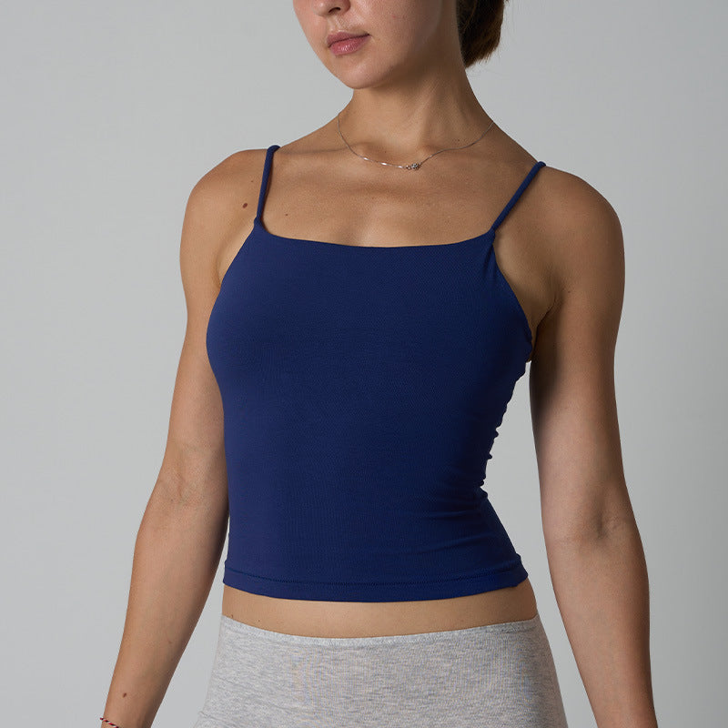 FREEDOMBEAUTY | cotton vest cotton ammonia babes suspender vest without chest pad solid color versatile short inner base women