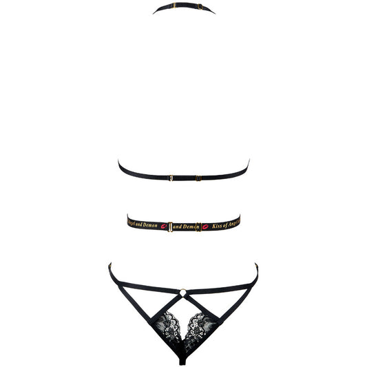 FREEDOMBEAUT | FQ2808 sexy lingerie popular ins style sexy temptation lace hot pure desire free waist black onesie