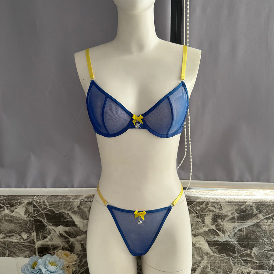 freedombeauty|Princess DSN blue splicing color matching perspective sexy set