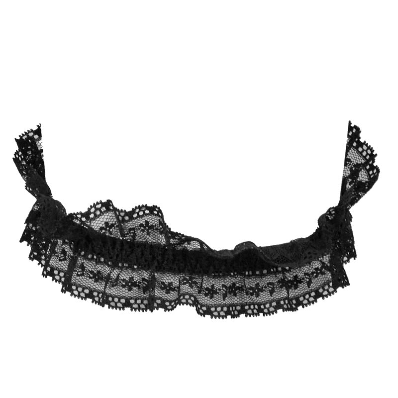FREEDOMBEAUTY | FQ2940 Lace bow pleated edge three-point bra panties leg ring cat ears cute sex suit