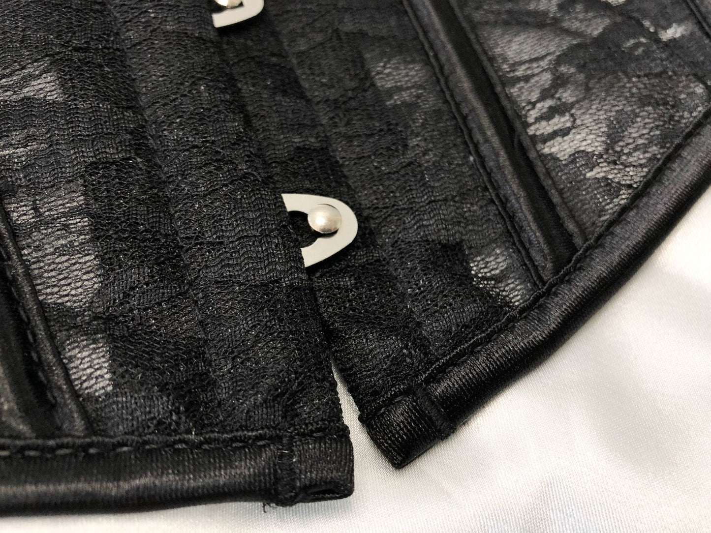Freedombeauty | 16cm glue bone short lace mesh yarn with rear strap waist Lolita fishbone waist seal