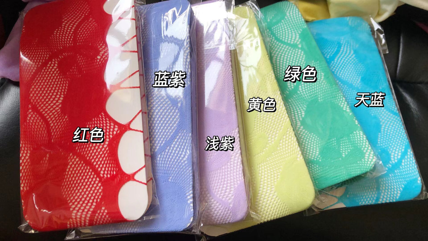 FREEDOMBEAUTY | Spring/Summer Punk Babes Wind Mesh Socks Color Sexy Side Hollow Rose Pantyhose Lace Bottom Pantyhose