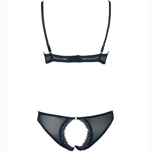 Freedombeauty | FQ2823 sponge steel tray lace edge breast bra low waist open gear hip exposed mesh seduction T pants women