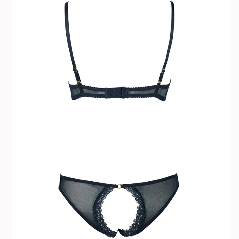 FREEDOMBEAUTY | FQ2823M203 sponge steel tray lace edge breast bra low waist open gear hip seduction T pants women's garter belt