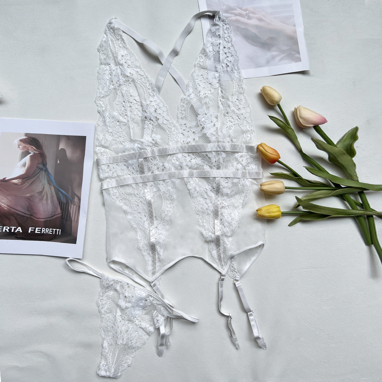 freedombeauty|AliExpress's new sexy lingerie lace perspective seduction onesie woman