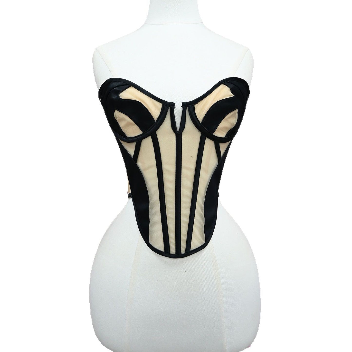 FREEDOMBEAUTY | 7033 Mesh Wedding Dress Satin 2025 New Sexy Spice Girl Back Strap Steel Bone Sculpting Girdle Belly Corset