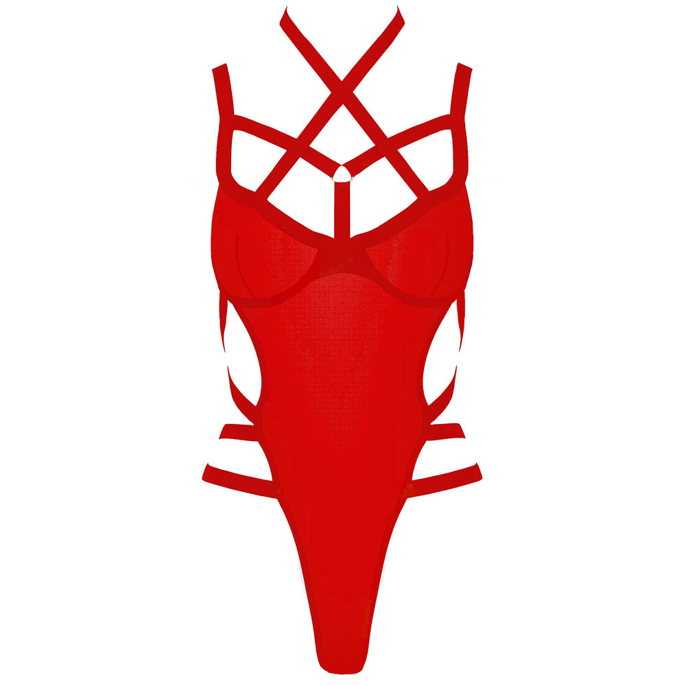 Freedombeauty | New Perspective Mesh Breathable Sexy Temptation Strap Three-point Sex Lingerie onesie
