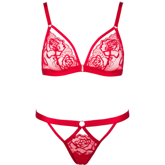 Freedombeauty | FQ2787 Rhinestone neck waist chain embroidery rose embroidery triangle cup bralette without rim bra thong