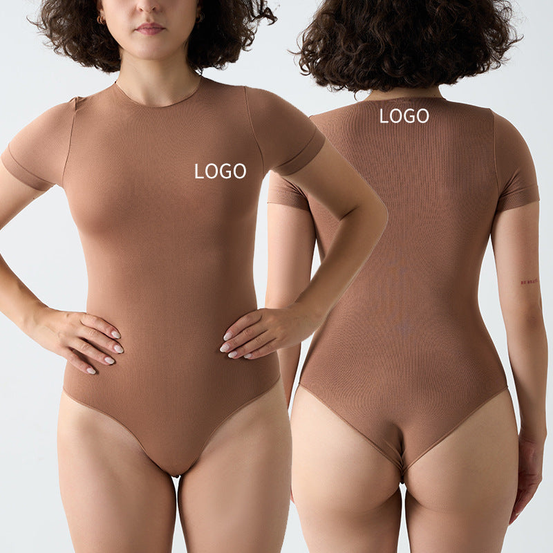 FreedomBeauty | Seamless Bodysuit Seamless Short Sleeve Sports Fitness Yoga Jumpsuit Fashion Naked Romper