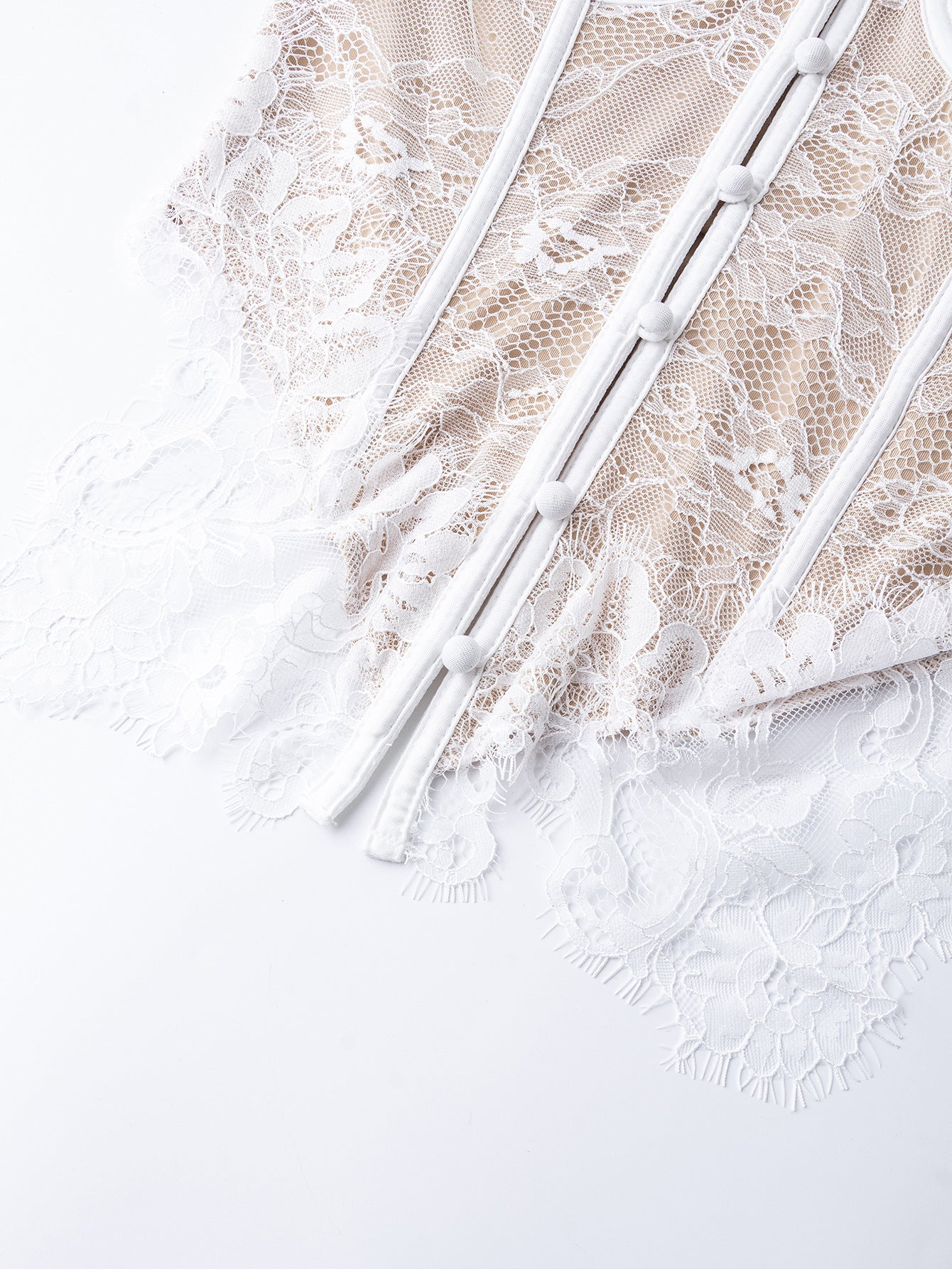 FREEDOMBEAUTY | Cross-border European and American lace hollow back sling vest women's summer low-cut fish bone thin sexy top tube top bundle