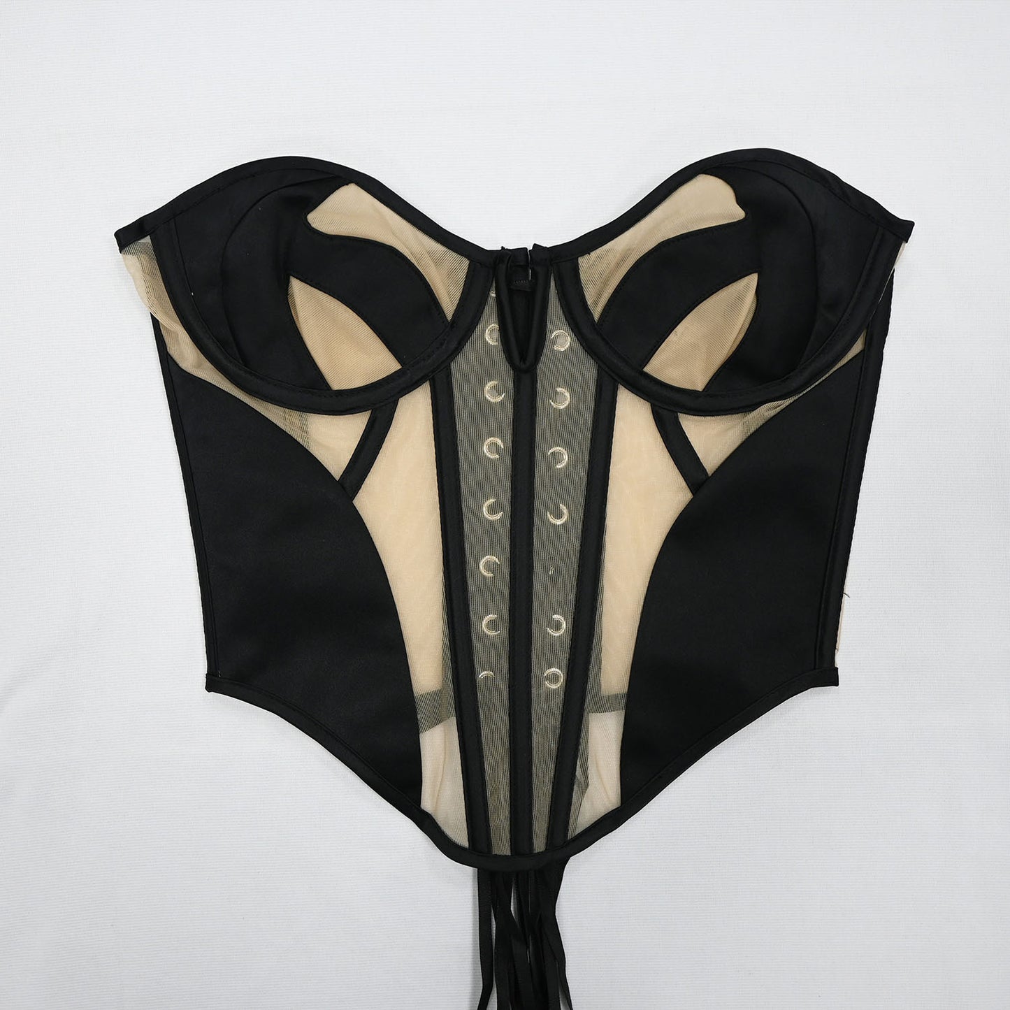 FREEDOMBEAUTY | 7033 Mesh Wedding Dress Satin 2025 New Sexy Spice Girl Back Strap Steel Bone Sculpting Girdle Belly Corset