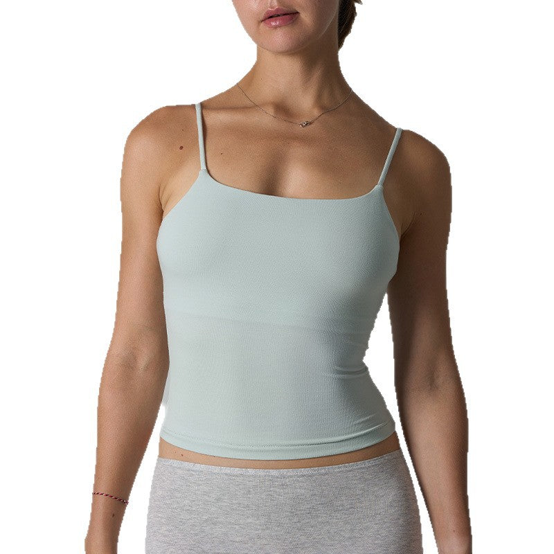 FREEDOMBEAUTY | cotton vest cotton ammonia babes suspender vest without chest pad solid color versatile short inner base women