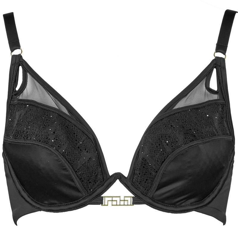 FREEDOMBEAUTY | FQ2851 Honeycomb cotton cup sexy underwear comfortable steel ring simple fashion adjustment bra briefs set