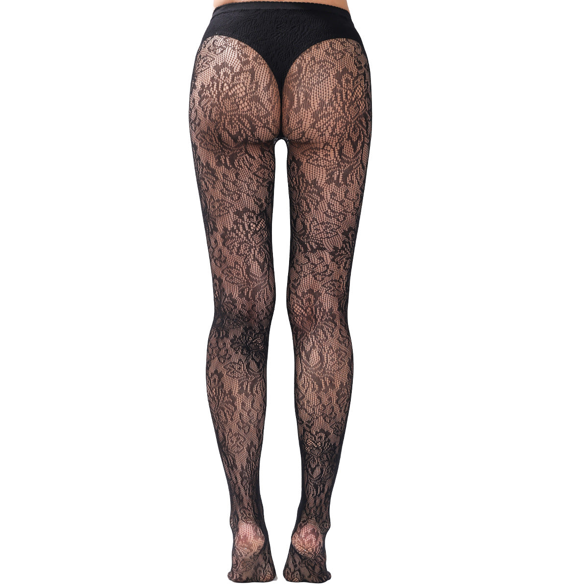 FREEDOMBEAUTY | Sex stockings Cross-border foreign trade European and American plant flower pattern stockings Bottom socks Thin hollow jacquard mesh socks