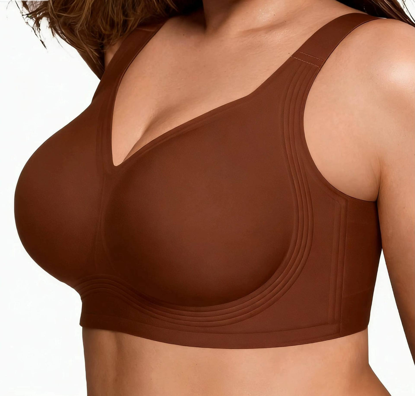 FREEDOMBEAUTY | Solid color pull-up soft three-dimensional bra, beautiful back underwear, soft support, comfortable and breathable jelly bra