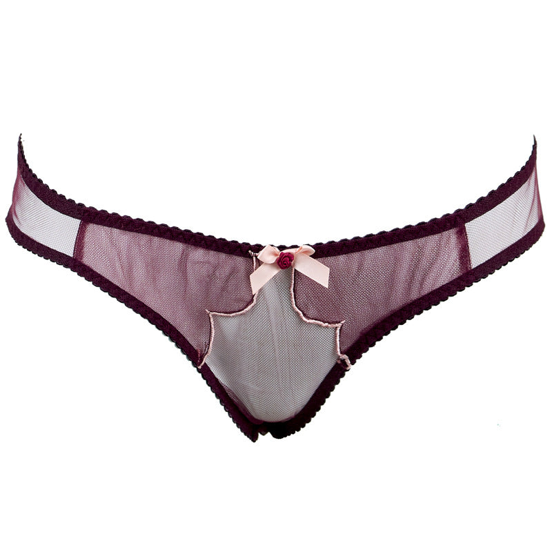 Freedombeauty | FQ2837 Fuchsia embroidered AP underwear steel rim tulle big chest underwear sexy European and American suit cross-border sex woman