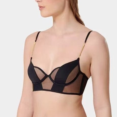 Freedombeauty | Sexy Underwear French Thin Mesh Sex Underwear Trousers Big Breasts Small Bra Set