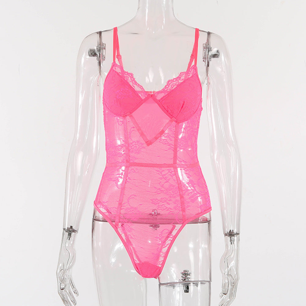 Freedombeauty | Sex Underwear Wholesale Fashion Lace Splicing Perspective Sexy bodysuit Women 11416 Spot