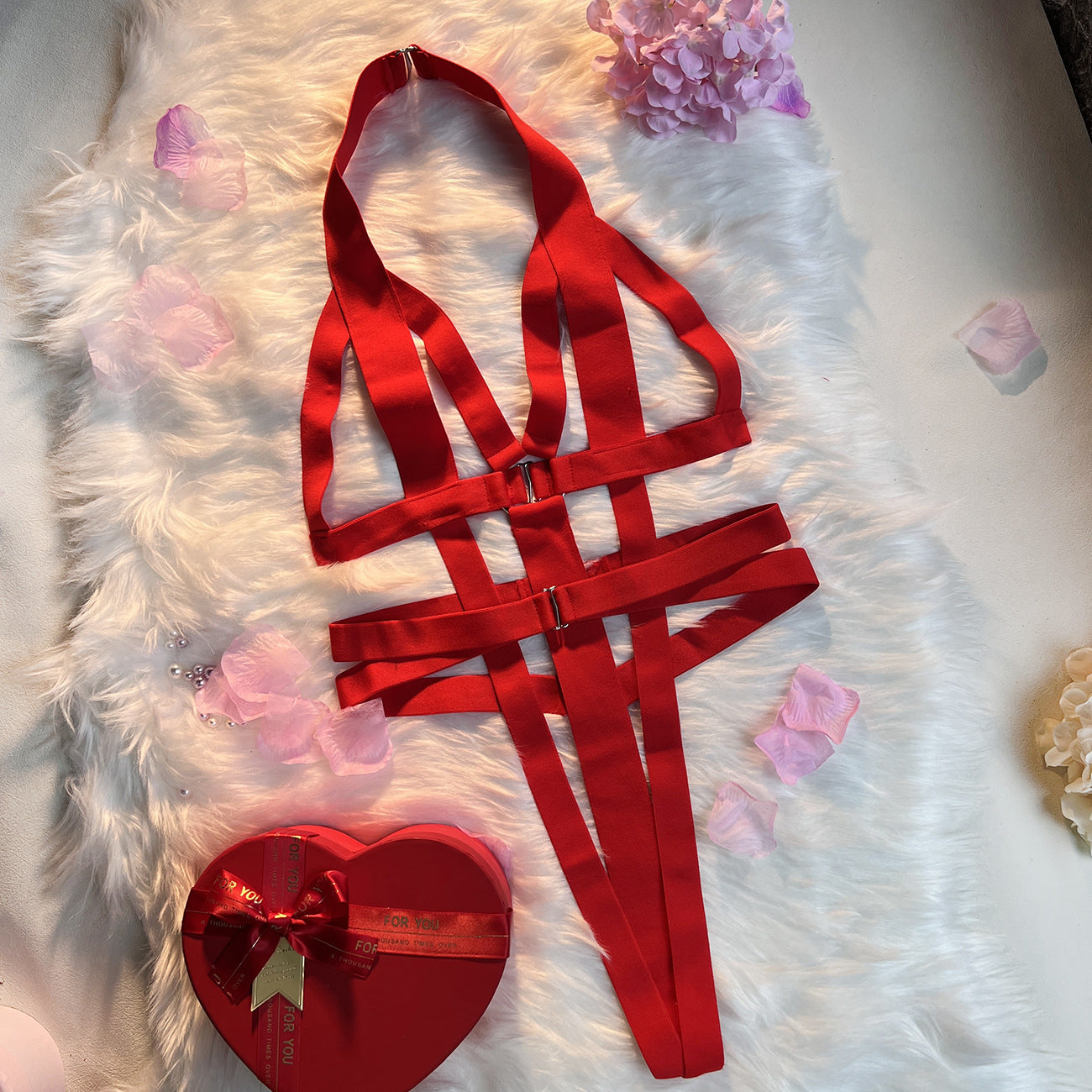 freedombeauty|Sex underwear sexy women's one-piece hollow strap