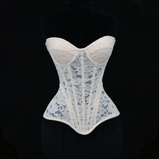 FREEDOMBEAUTY | 7026 French three-dimensional carved lace fashionable simple and versatile retro steel bra