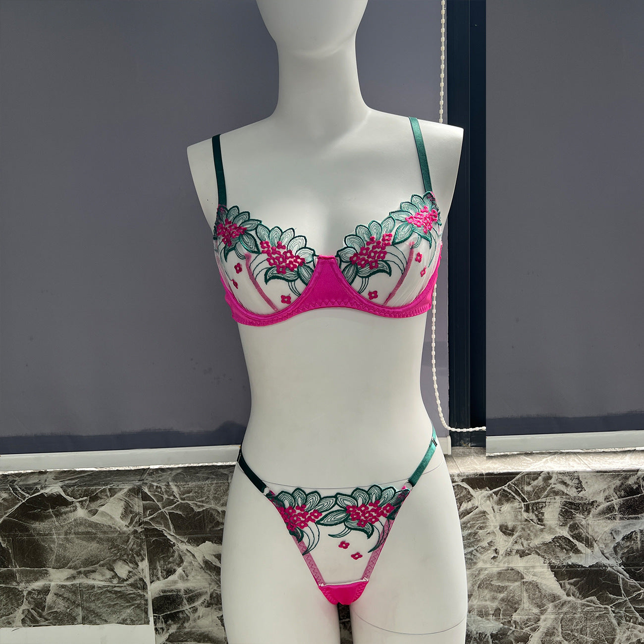 freedombeauty|Fun Tassel Underwear Steel Rim Mesh Underwear Set Sexy Kit