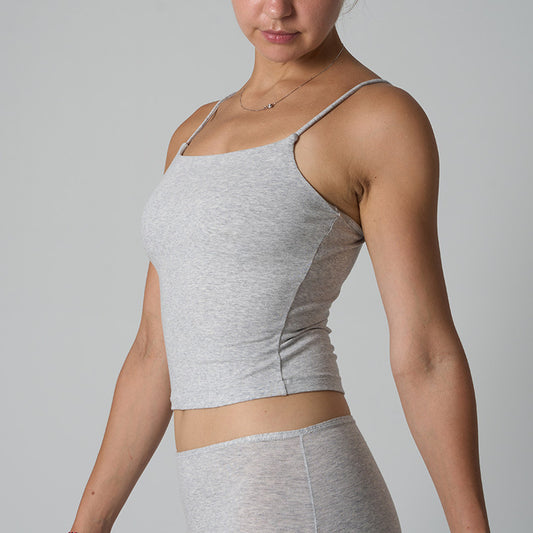 FREEDOMBEAUTY | cotton vest cotton ammonia babes suspender vest without chest pad solid color versatile short inner base women