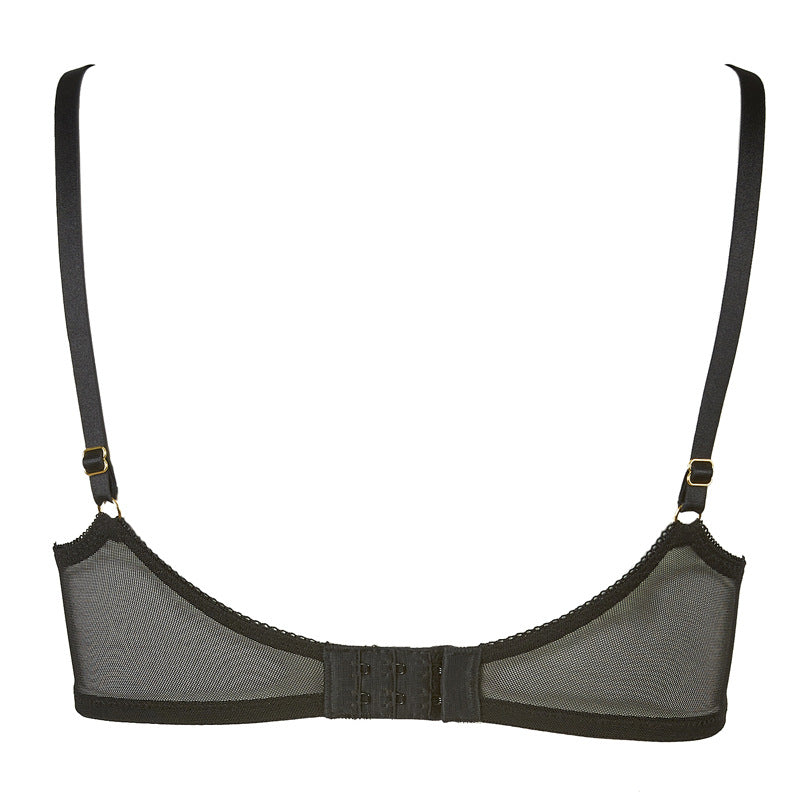 Freedombeauty | FQ2690 black sexy inside and outside tube top small breasts gather thin ap underwear panty set tulle babes