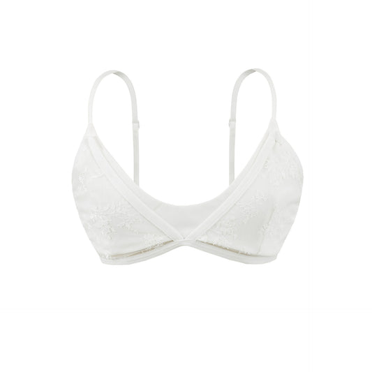 FREEDOMBEAUTY | Micro-transparent lace triangle cup underwear women's summer models with pure desire thin sexy versatile bikini bra suspenders